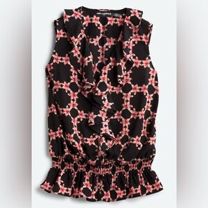 Karl Lagerfeld Paris Black and Pink Floral Top